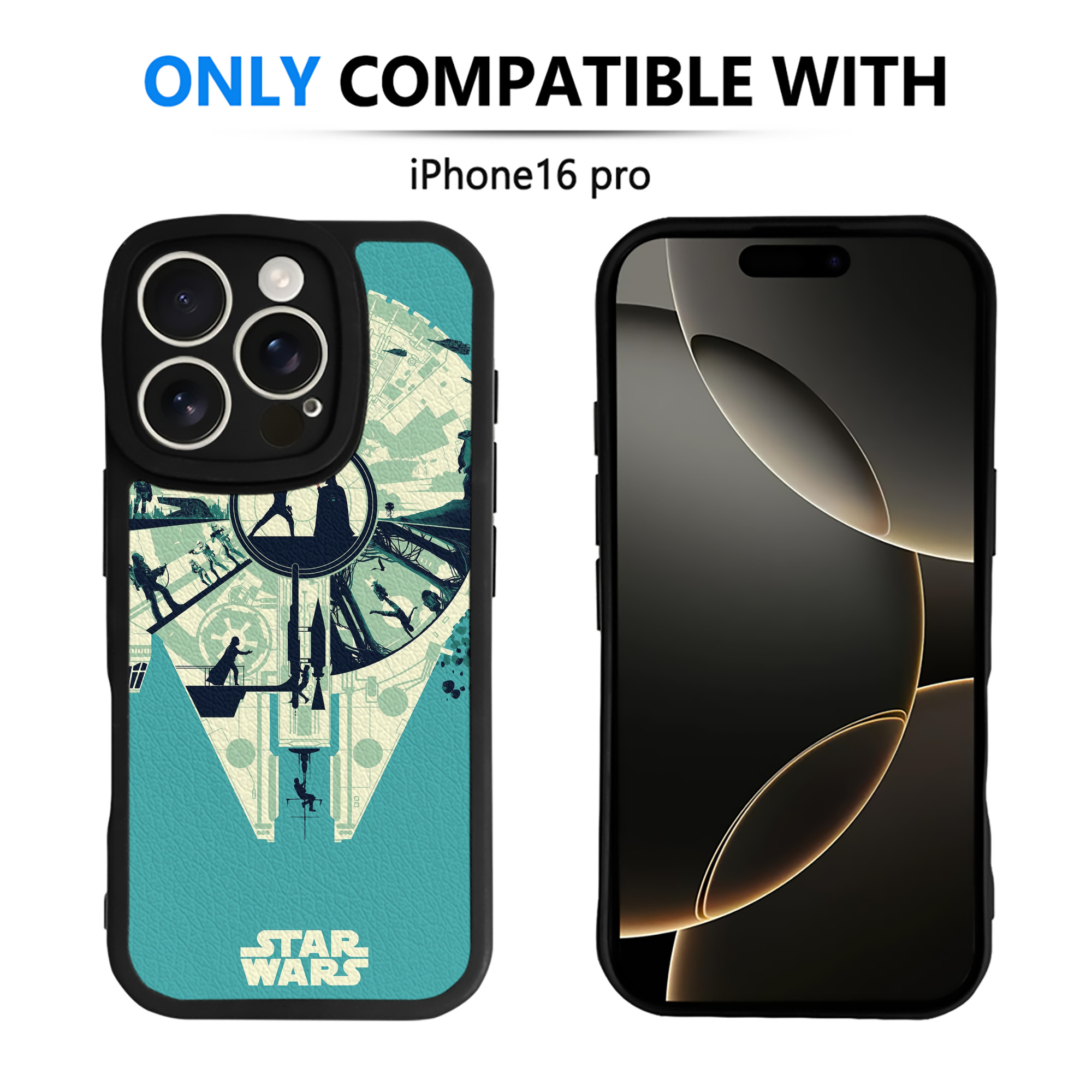（画像用） スター・ウォーズ Star Wars 【iPhone 16シリーズ対応】シリコンスマホケース（レザー調） 材質：シリコン